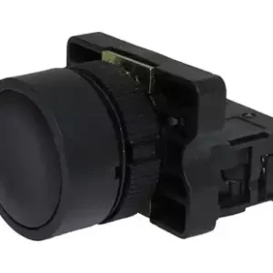 Botão Pulsador Faceado 22mm Plastico – Preto – 1na