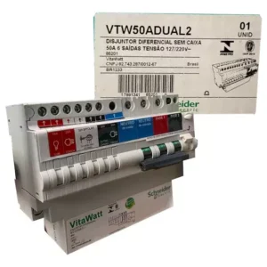 Disjuntor Diferencial VTW 50A com 6 Saídas – Vtw50adual2