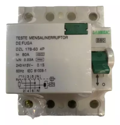 Interrruptor De Corrente De Fuga 80a – 30ma Sanmen