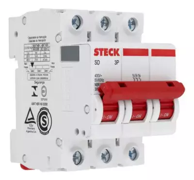 Disjuntor Tripolar 16a Curva C 3ka Sdd-63c16 Steck